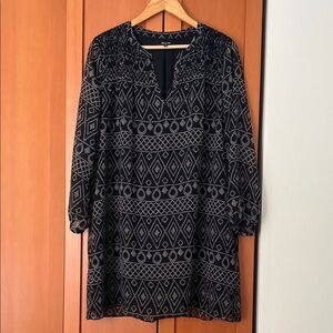 Madewell Geometric Patterned Black and White Women's Dress